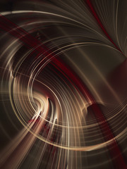 Abstract red gold and black background texture. Dynamic curves ands blurs pattern. Detailed fractal graphics. Science and technology concept.