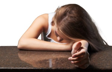 bruised young woman; victim of domestic abuse