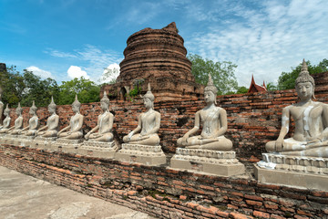 Fototapeta na wymiar Buddha Statues in Ayutthaya, Thailand