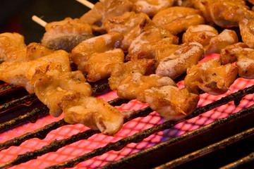 close-up roast pork On the grill