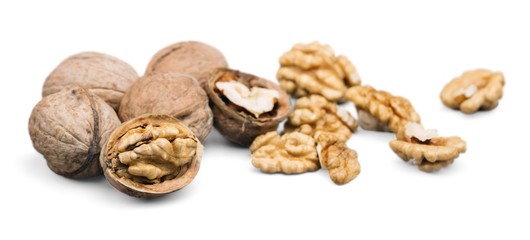 Pecan Nuts Isolated on White Background