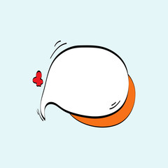 Blank cute comic speech bubble vector
