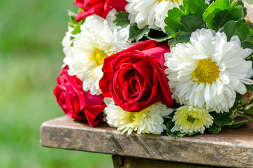 Flower bouquet in the anniversary time in garden