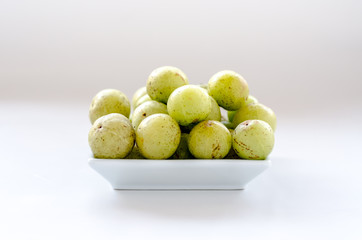 Indian Gooseberry: berry of high vitamin-c on the white background
