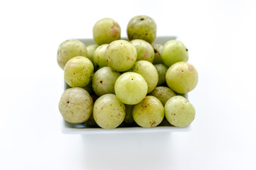 Indian Gooseberry: berry of high vitamin-c on the white background