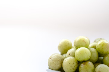 Indian Gooseberry: berry of high vitamin-c on the white background