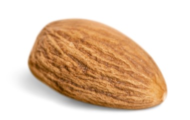 Almonds isolated on white background. Collection