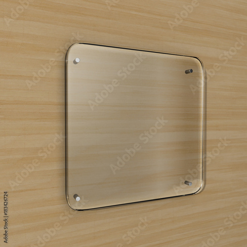 Blank Transparent Glass Interior Office Corporate Signage