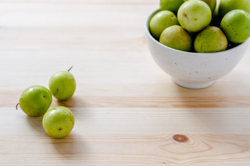 Milk Jujube from Thailand on wooden background