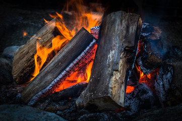 Campfire Woodsmoke logs burning heat thermal