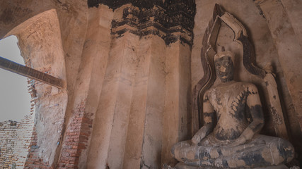 Ancient buddha statue in Ayutthaya, Thailand