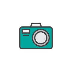 Photo camera filled outline icon