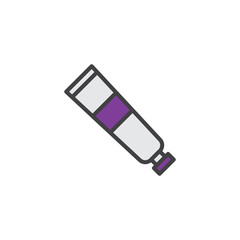 Paint tube filled outline icon