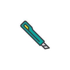 Cutter knife filled outline icon