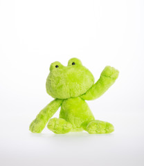 Fototapeta premium toy or frog soft toy on the background.