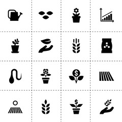Grow icons. vector collection filled grow icons