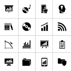 Data icons. vector collection filled data icons