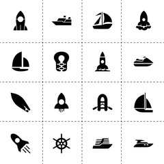 Ship icons. vector collection filled ship icons