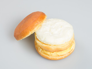 burger or egg burger on a background.