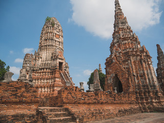 Wat Chaiwatthanaram is ancient buddhist temple, famous and major tourist attraction religious of Ayutthaya Historical Park in Phra Nakhon Si Ayutthaya Province, Thailand