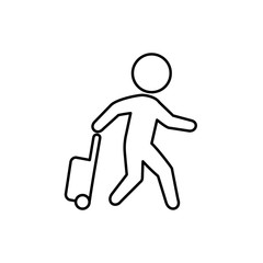 man with luggage icon illustration