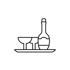 champagne and wine glasses icon illustration
