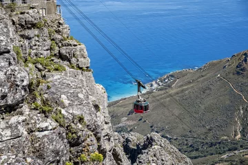 Wall murals Table Mountain Cape town table mountain cable car summit