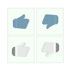 Flat design thumbs up icons