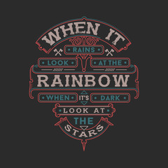 Rainbow And Stars Typography Design