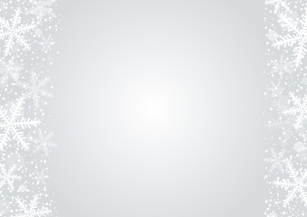 Vector christmas background concept design of white snowflake and snow with copy space