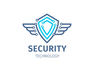 Security technology - logo, icon on white background
