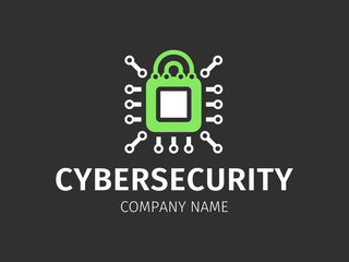 Cybersecurity - logo, icon on black background