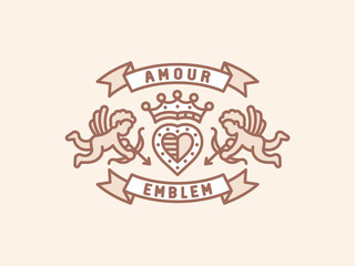 Amour - heraldry emblem, illustration