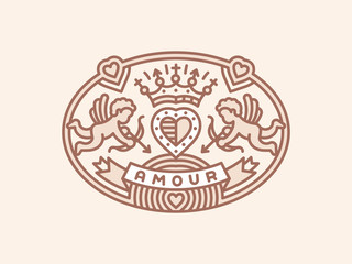 Amour - heraldry emblem, illustration