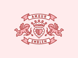 Amour - heraldry emblem, illustration