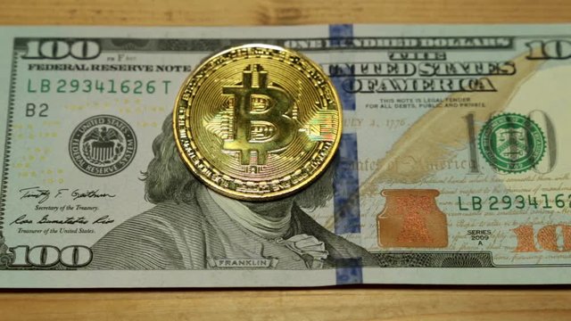 American dollars and bitcoin.
