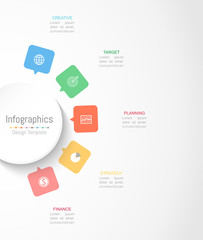 Infographic design elements for your business data with 5 options, parts, steps, timelines or processes. Circle round concept, Vector Illustration.