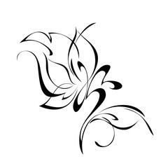 ornament 192. stylized flower in black lines on a white background