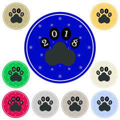 Fototapeta premium Dog paw sign icon 5