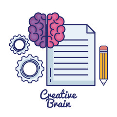 creative brain set icons vector illustration design