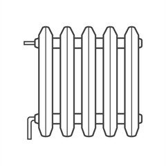 Vector icon of radiator, battery for room heating. Vector illustration on white background