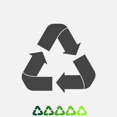 Recycle set sign isolated.  Flat icon. Vector illustration.  Vector recycle icon