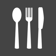 Knife, fork, spoon. Cutlery. Table setting. Vector icon illustration