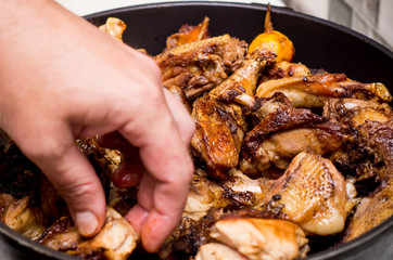 Preparation of Chahokhbili from chicken meat