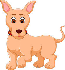 funny dog cartoon standing with smile