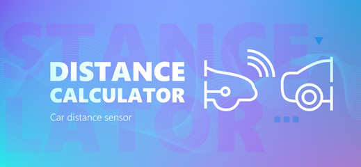 Distance calculator colorful gradient banner
