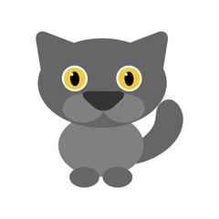 БезымянGray cat isolated on white background. Flat design. Vector illustration.ный-4