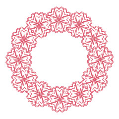 round frame flower vector illustration
