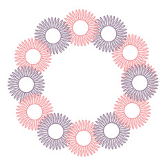 round frame flower vector illustration