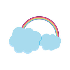 rainbow with cloud vector illustration